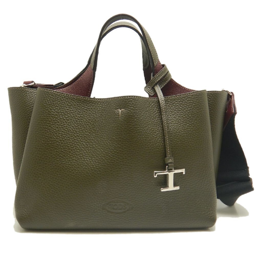 Tod's TOD’S T-Timeless 2-Way Handbag XBWAPAE9000 Leather Olive Women's 253783
